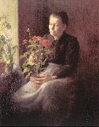 Lord, Caroline A. Woman with Geraniums oil painting